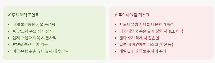 투자 전 반드시 확인해야 할 리스크, 일본 반도체 소부장 ETF 2026