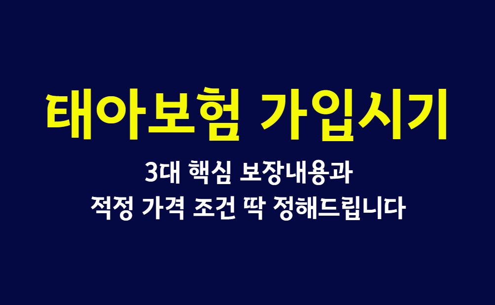 태아보험 가입시기, 3대 핵심 보장내용과 적정 가격 조건 딱 정해드립니다